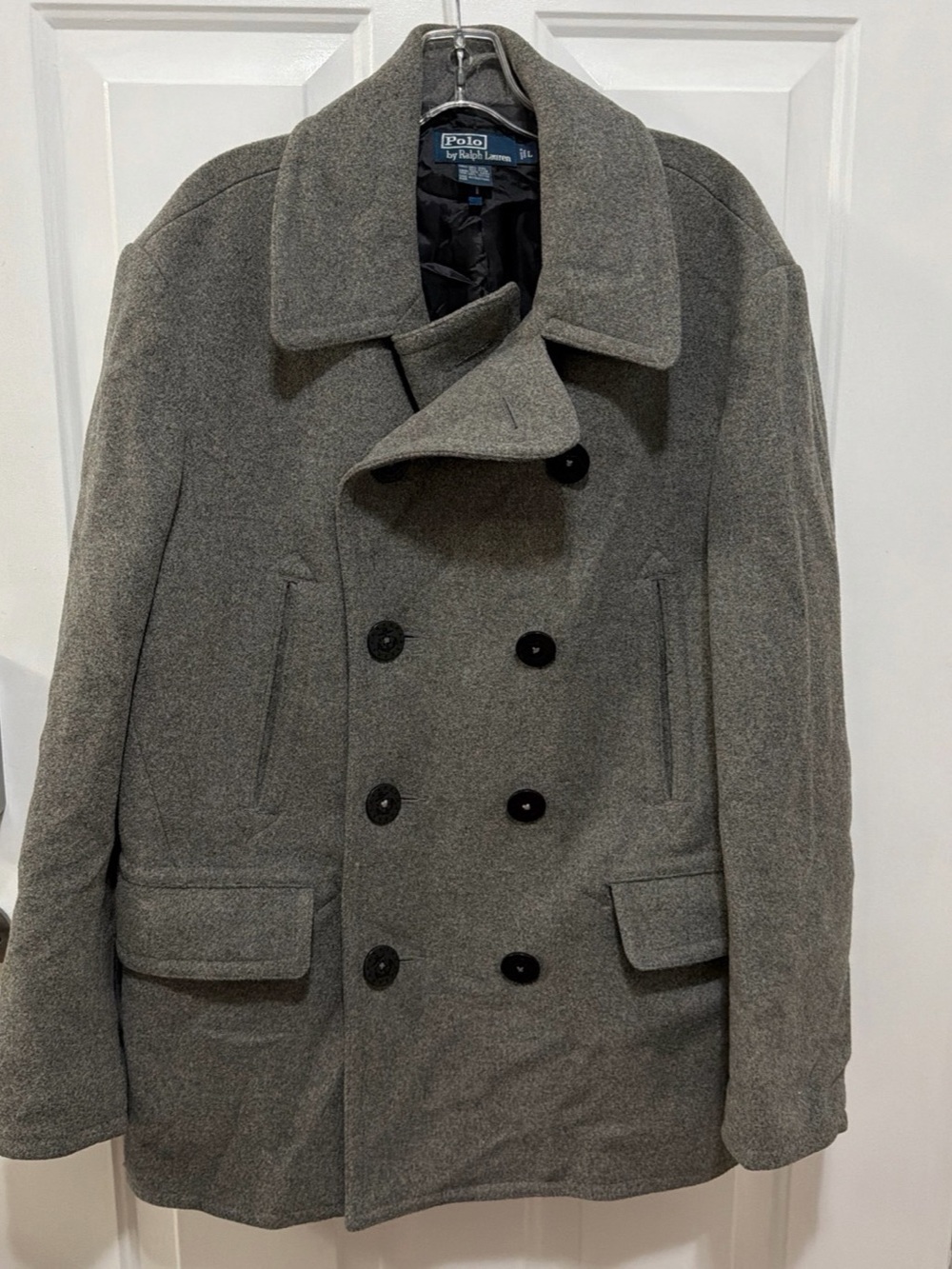 Polo by Ralph Lauren Gray Wool Pea Coat Size Large